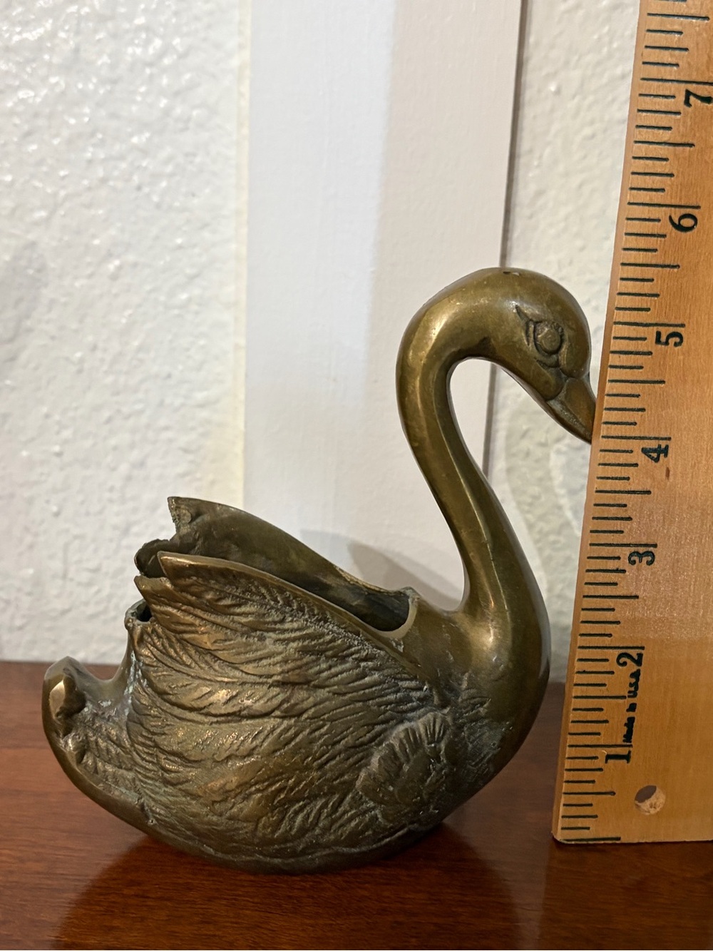 Vintage Brass Swan Planters 3 Piece Set - Picture 6 of 12